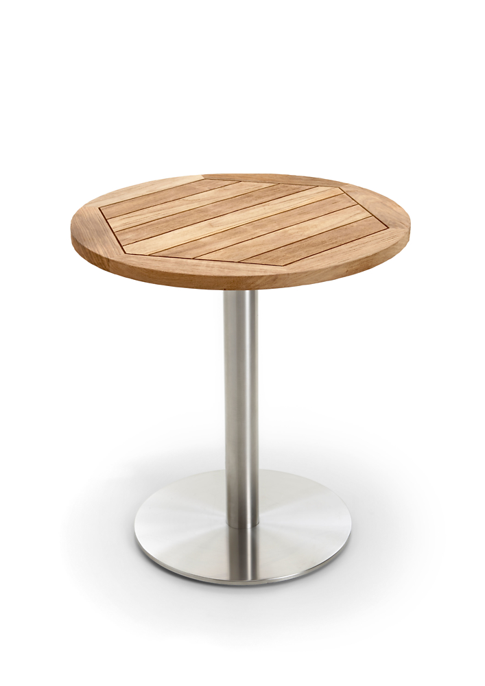 Niehoff Garden. Bistro | G523 | Tisch, rund | Ø 70 cm | Edelstahl /Teak recycelt