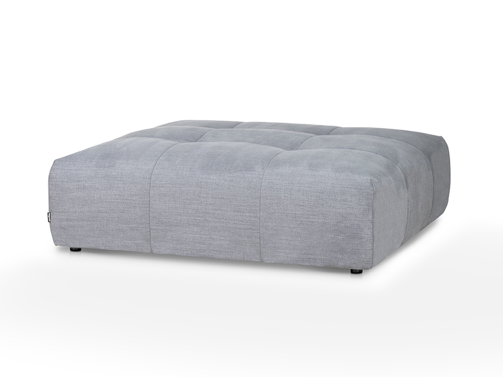 designwerk Palace - Megahocker Großer, gepolsterter Sitzwürfel in Grau mit stilvollem Stoffbezug, ideal für modernes Wohndesign