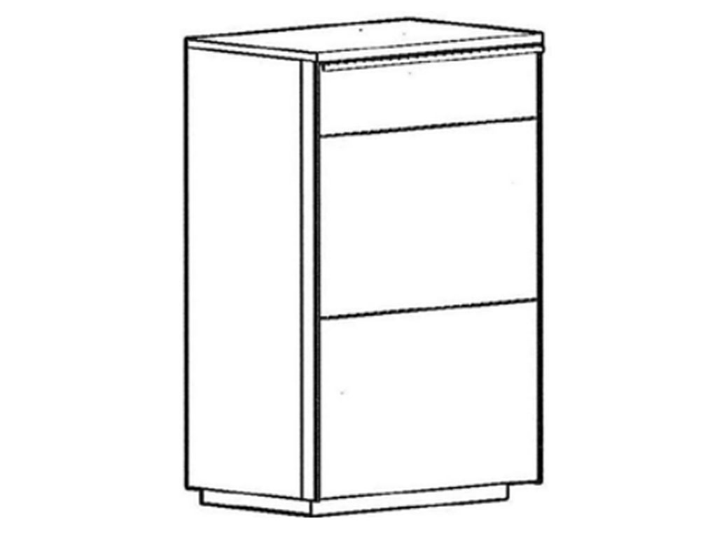 B.N.300 R/L Bienenmühle Novum- Dielenschrank mit 1 Tür rechts | B 120 cm | Kernbuche oder Wildeiche furniert