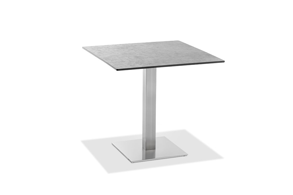 Niehoff Garden. Bistro | G513 | Tisch, quadratisch | 81 x 81 cm | Edelstahl /HPL Zement