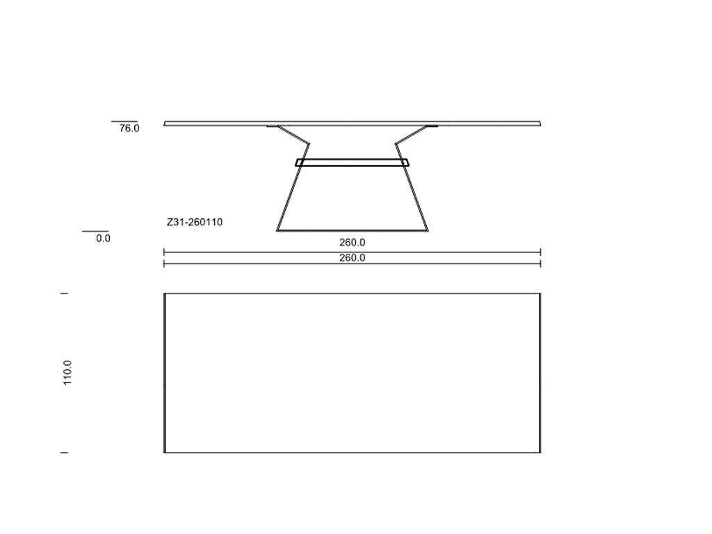 L x B 260,0 x 110,0 cm 