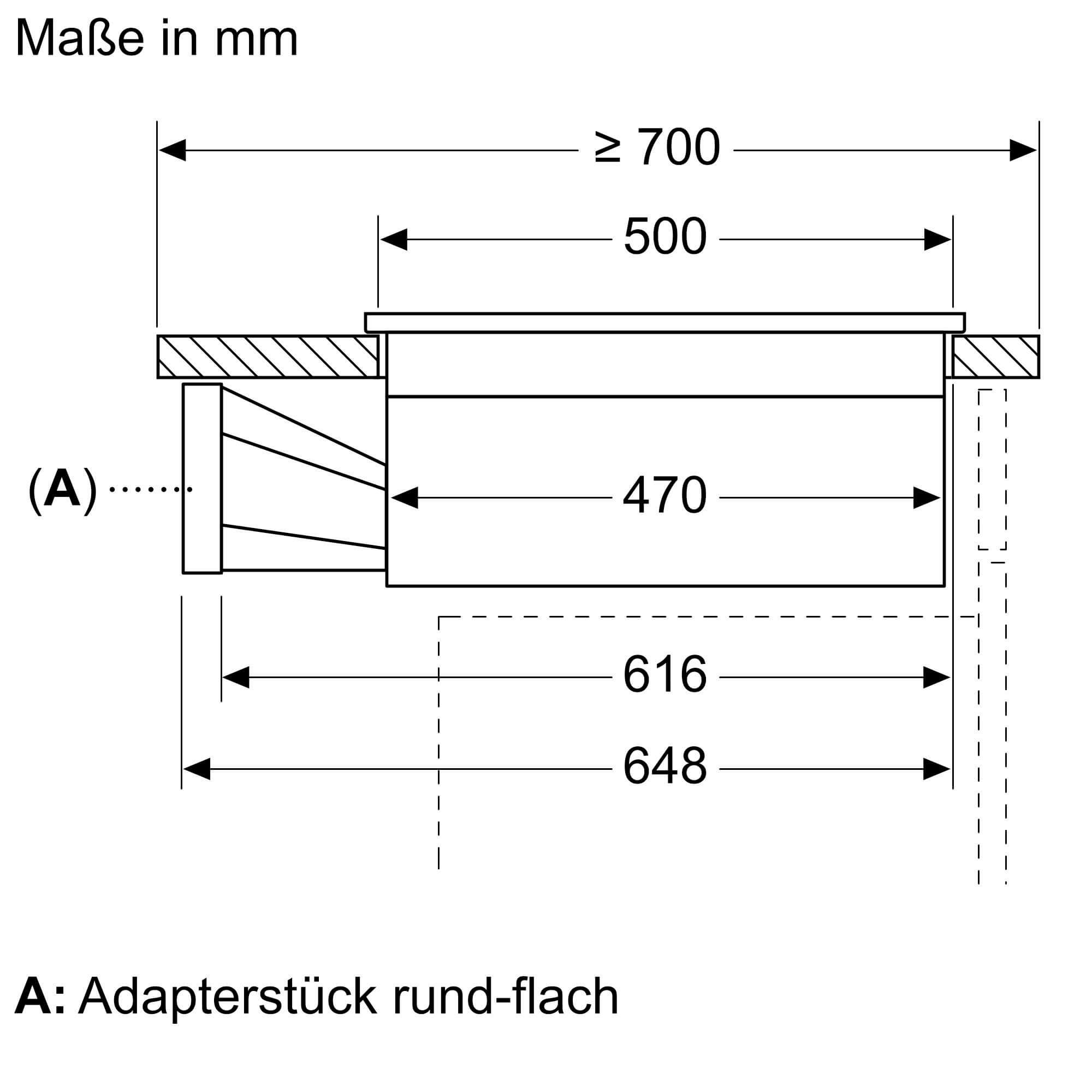 Einbauzeichnung zu Siemens Dampfbackofen ED77BHQ26E.