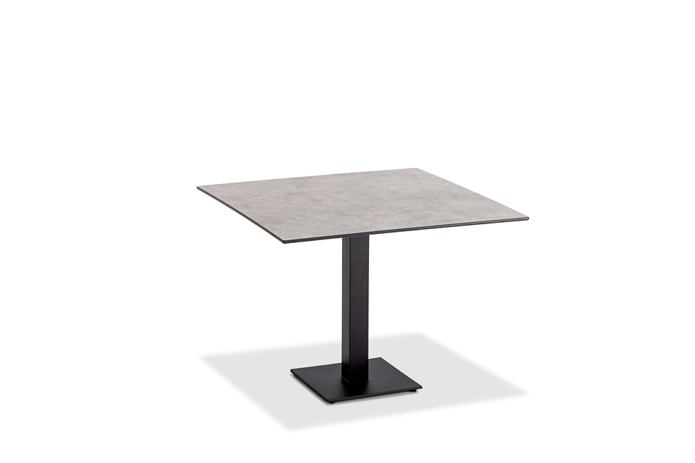 Niehoff Garden. Bistro | G510 | Tisch, quadratisch | 95 x 95 cm | Stahl anthrazit/HPL Zement