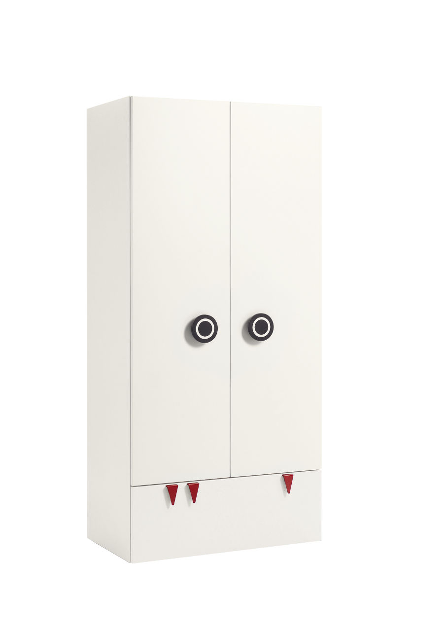 now! by hülsta. minimo | Kinder Kleiderschrank, 2 Türen, 1 Schublade | B: 90 cm | Schneeweiß 