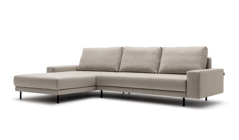 freistil Rolf Benz 170 - Polstergarnitur | B: 282 cm Bequemes beigefarbenes Ecksofa mit modernem Design und drei großen Sitzkissen