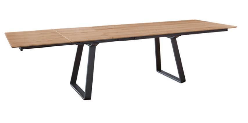 nobilia - Esstisch Lissabon (ausziehbar) | Echtholzfurnier | Kufengestell, schwarz | 3 Größen konfigurierbar