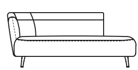 Illustration einer Designercouch vor weißem Hintergrund