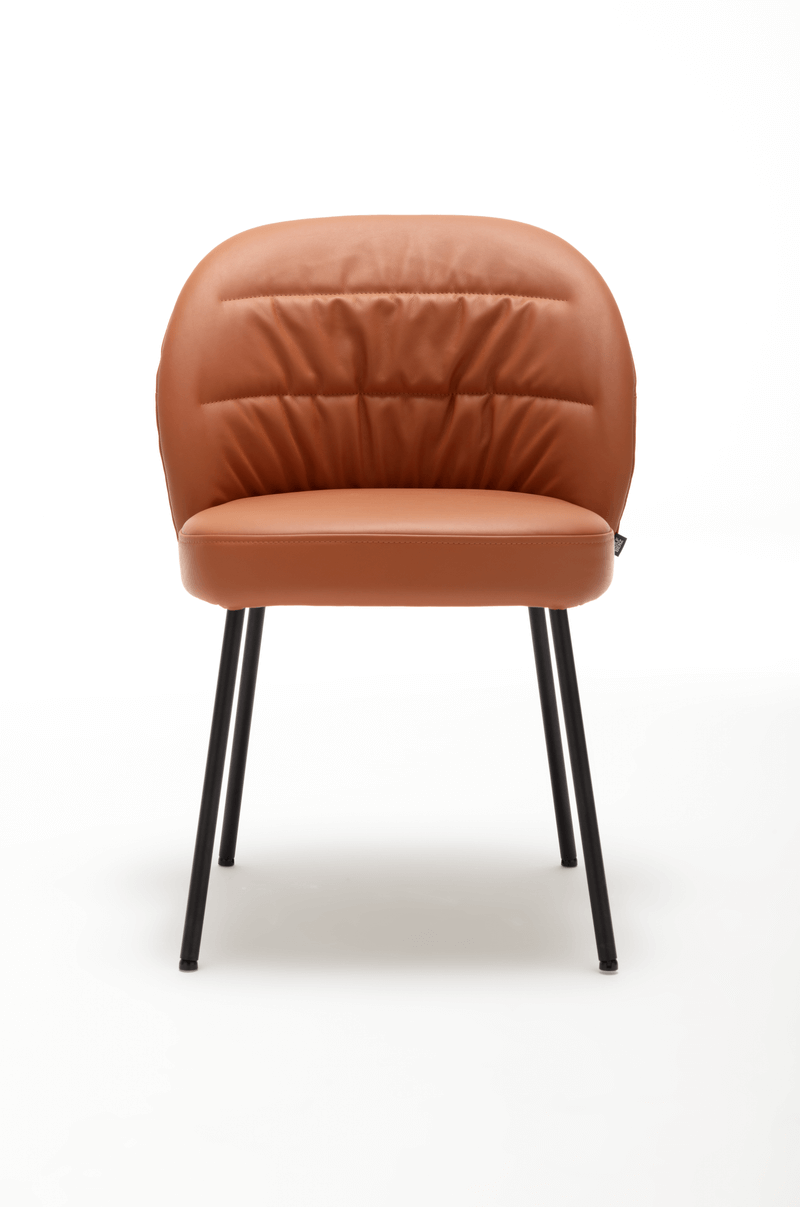 Polsterstuhl in Braun mit Metallbeinen, stilvolles Design