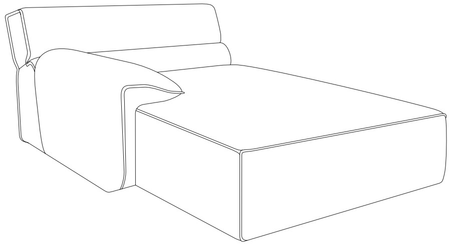 DW.V.D009121/D009122 designwerk Vola - Recamiere | B: 120 cm | D009121/D009122