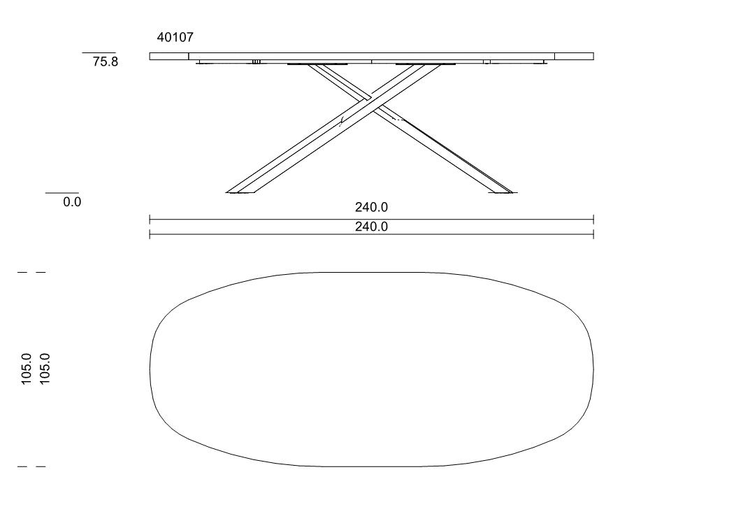 40107 | ET-ALT240: 2400 mm lang, 1050 mm breit 