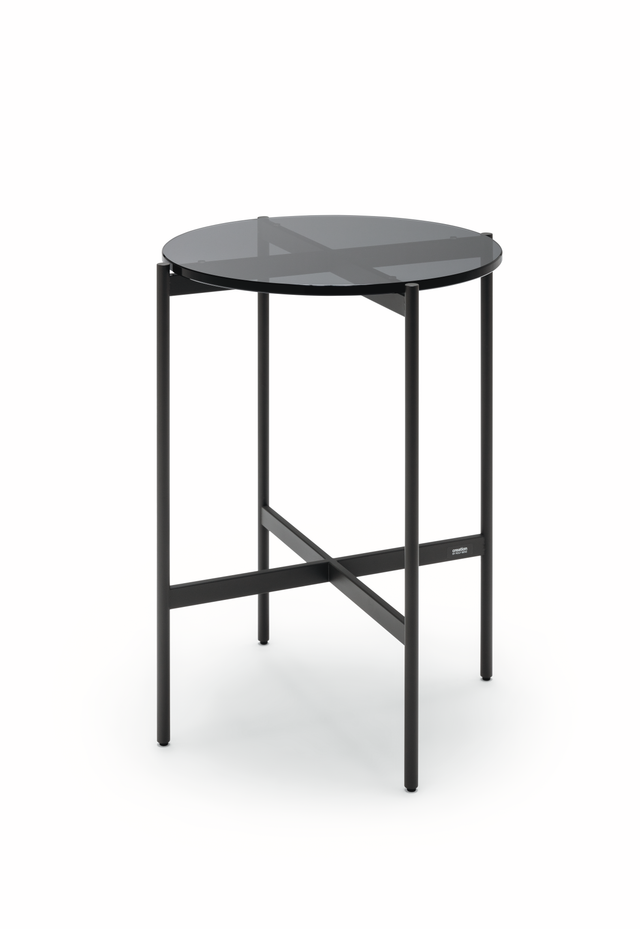 creation by Rolf Benz CR.403 -  Beistelltisch, rund | Ø 43 cm runder glas beistelltisch mit metallgestell creation by rolf benz cr 403