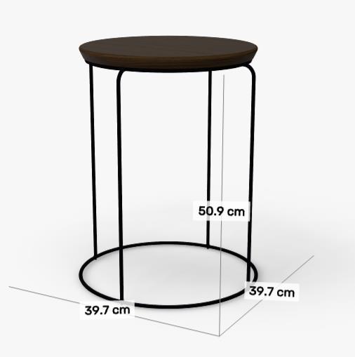 Gestell: RAL 9005 Tiefschwarz | Tischplatte: Eiche massiv braun gebeizt (Type 151-310)