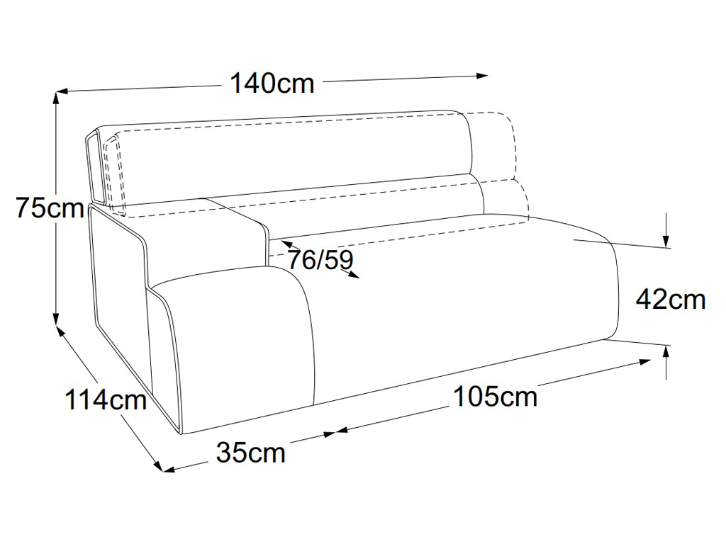 designwerk Colosseo - Element 105 Armteil links | B: 140 cm | mit Rückenverstellung | D081115 designwerk Colosseo - Element 105 Armteil links | B: 140 cm | mit Rückenverstellung | D081115