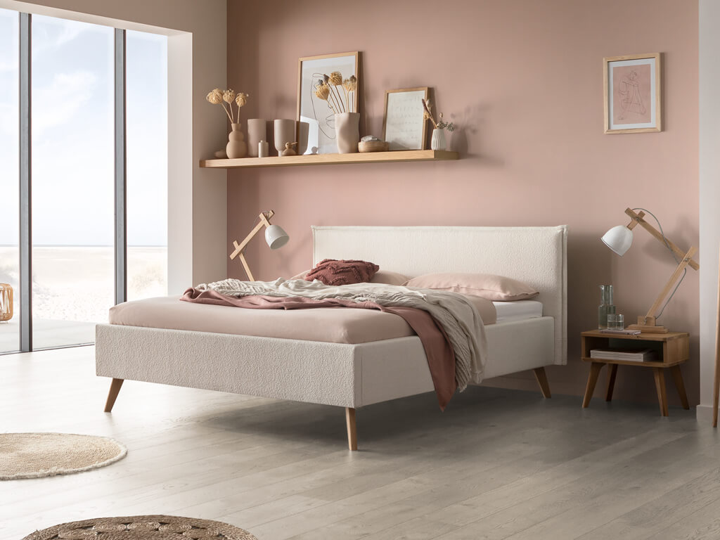 Hasena - Dream pronto Bett Selena | Polsterbett Boucle ivory | versch. Größen konfigurierbar