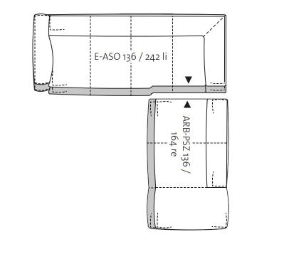 F.136E-ASO.ARB-PSZ freistil 136 | Eck-Polstergarnitur | B: ca. 245 cm
