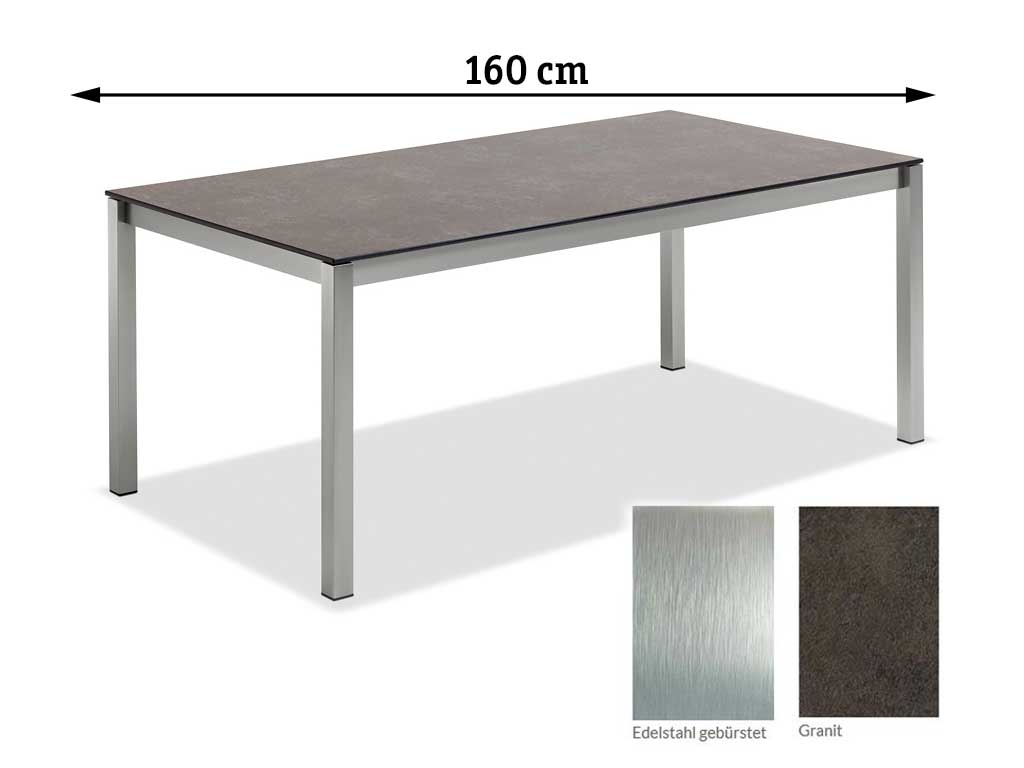 Niehoff Garden. Velina | G873 | Tisch | 160 x 95 cm | Edelstahl/HPL Granit Niehoff Garden. Velina | G873 | Tisch | 160 x 95 cm | Edelstahl/HPL Granit