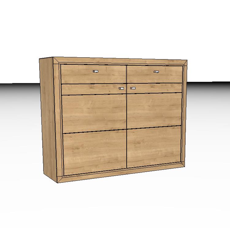 Wöstmann Aurum - Highboard | Type 2451 | B: 140,2 cm | Wildeiche massiv Ein moderner Holzschrank mit vier Schubladen und schlichtem Design