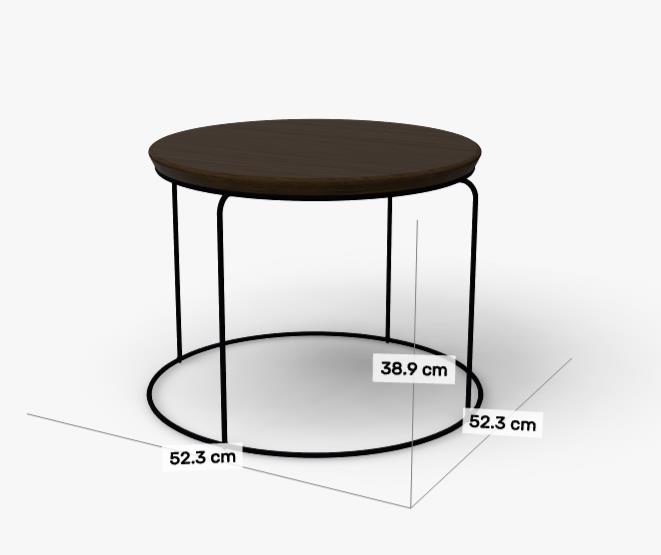 Gestell: RAL 9005 Tiefschwarz | Tischplatte: Eiche massiv braun gebeizt (Type 151-210)