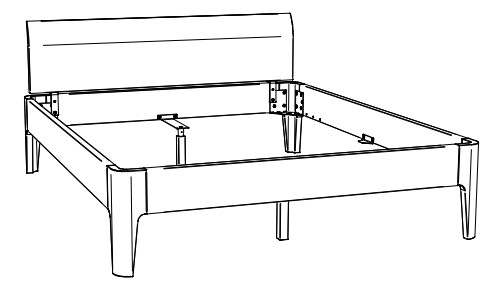 Illustration eines Bettes vor weißem Hintergrund