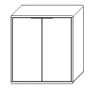 Illustration einer Kommode mit zwei Türen vor weißem Hintergrund