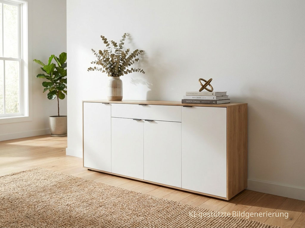 Wöstmann WM 2410 - Sideboard | Type 2851 | B: 181,9 cm | Lack / Wildeiche massiv