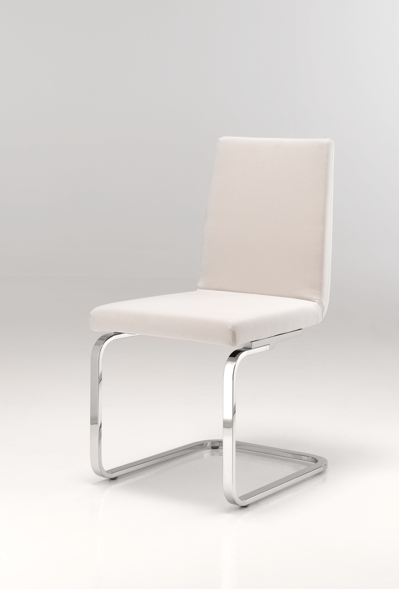 Rolf Benz 620 - Hochlehn-Stuhl mit Freischwingerfuß Freischwinger Stuhl 620 in weiß mit Chrom Gestell