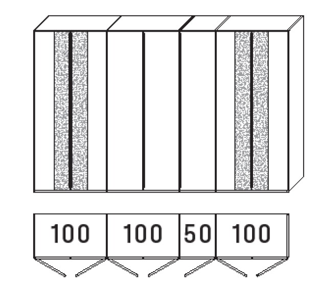 6307 | 7-türig, B 351,9 cm 