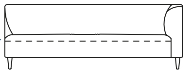 Illustration eines Sofaelements vor weißem Hintergrund freistil Rolf Benz 160