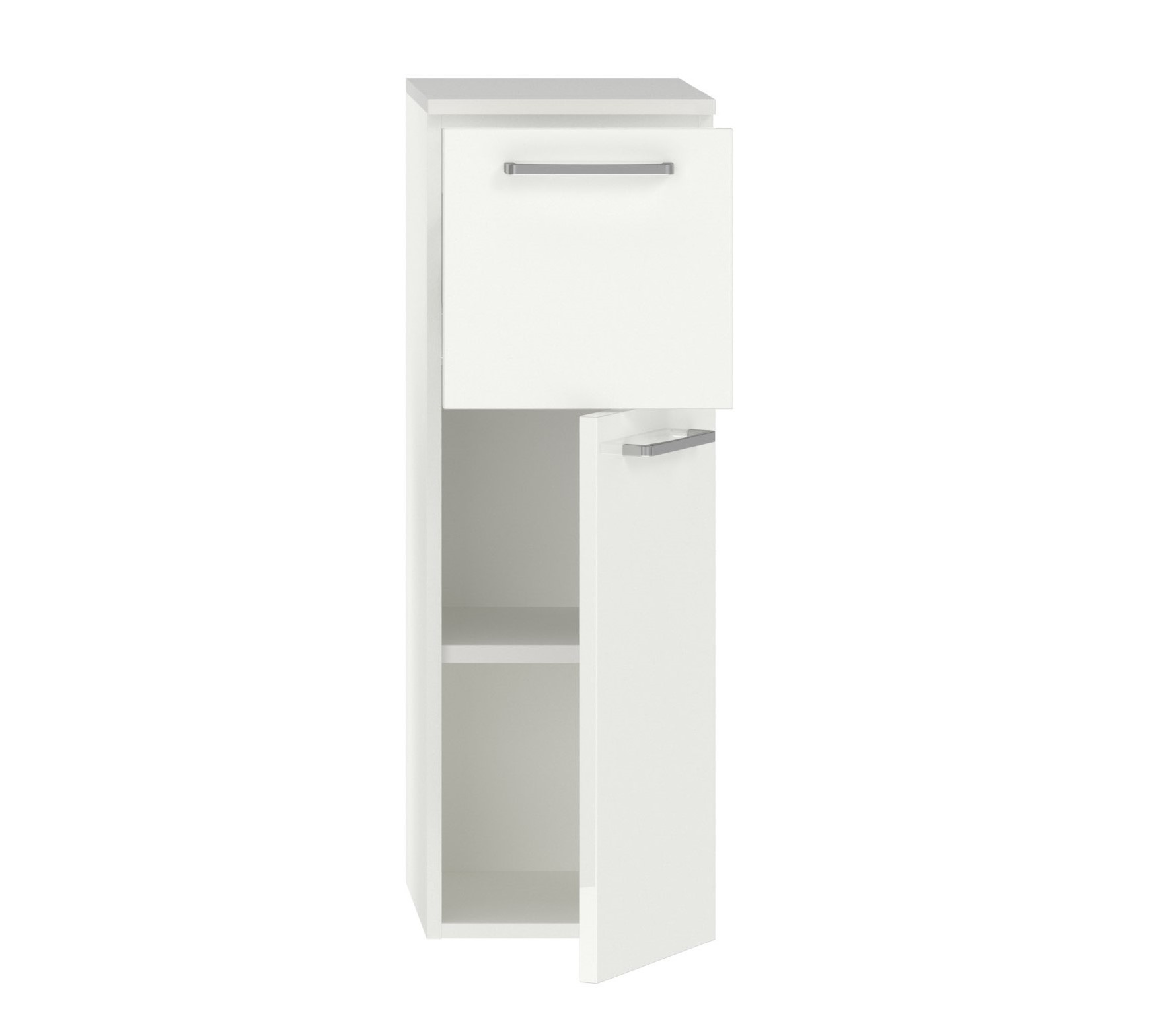 Badschrank weiß mit Tür und Schublade nobilia