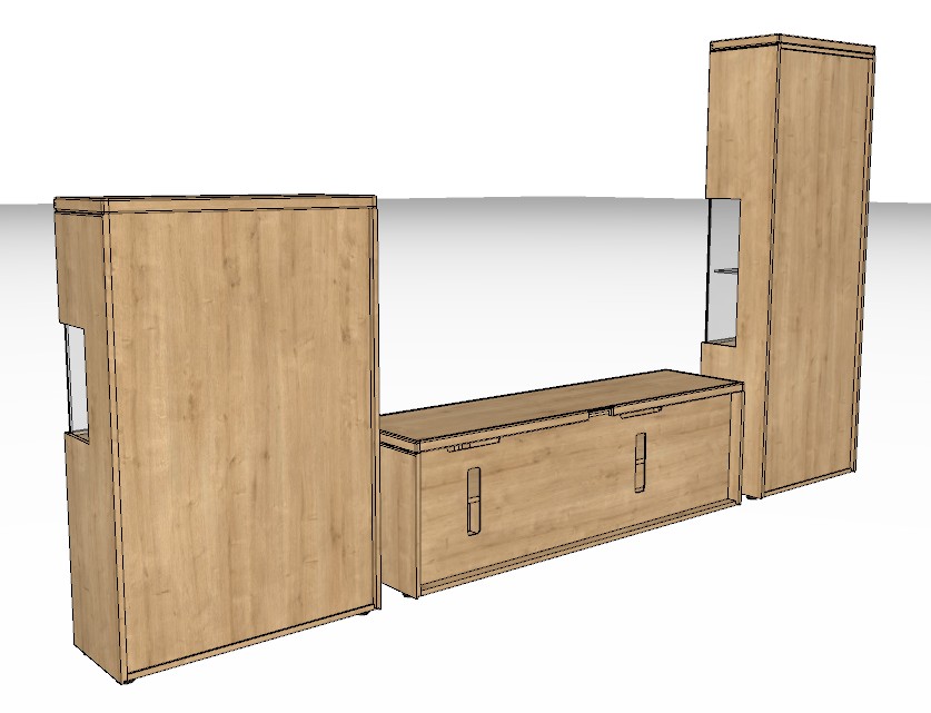 Wöstmann WM 2520 - Wohnwand | Type 0006/0106 | B: 380,7 cm | Wildeiche massiv