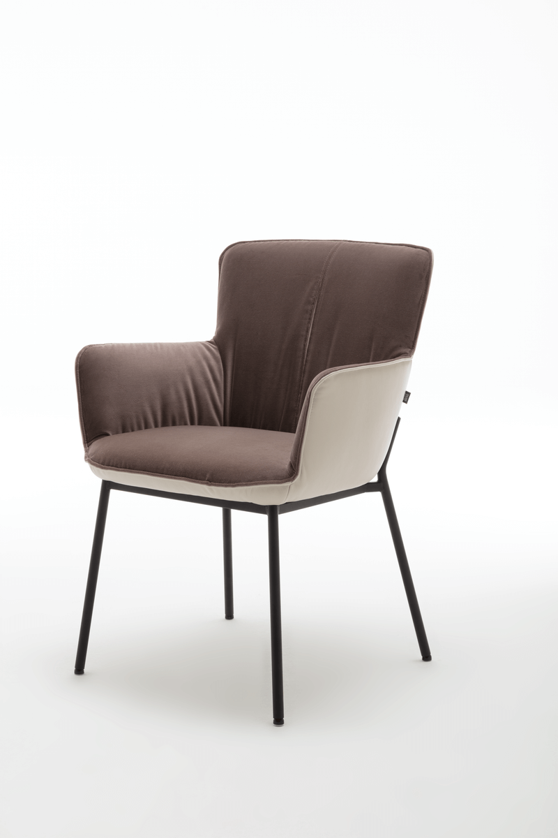Rolf Benz. 655 | Stuhl mit Armlehnen | zweifarbig "Kombi"