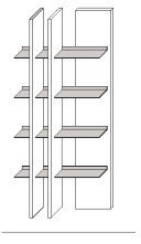 Illustration eines Wandregals vor weißem Hintergrund