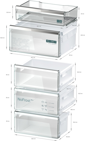 Siemens KG39NAIBT iQ500 Freistehende Kühl-Gefrier-Kombination mit Gefrierbereich unten 203 x 60 cm Edelstahl antiFingerprint