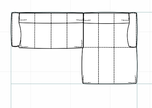 Illustration einer Polstergarnitur vor weißem Hintergrund freistil rolf benz 136