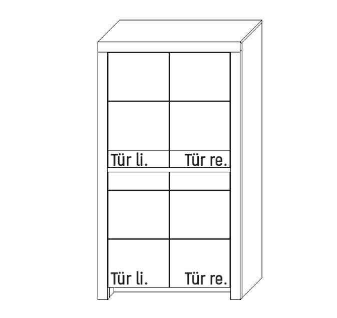 Illustration eines Holzschrankes vor weißem Hintergrund
