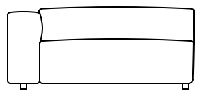 Illustration eines Sofaelements vor weißem Hintergrund freistil Rolf Benz 187