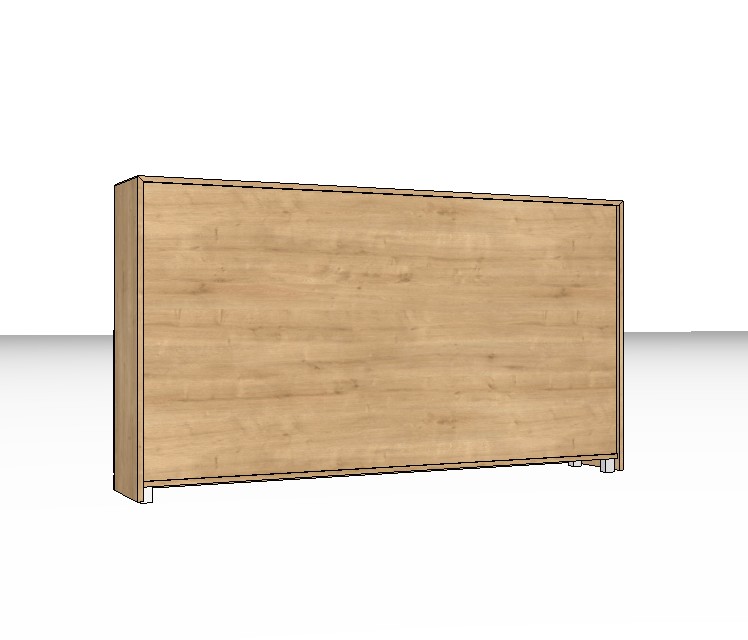 Rückansicht eines braunen Highboards vor weißem Hintergrund