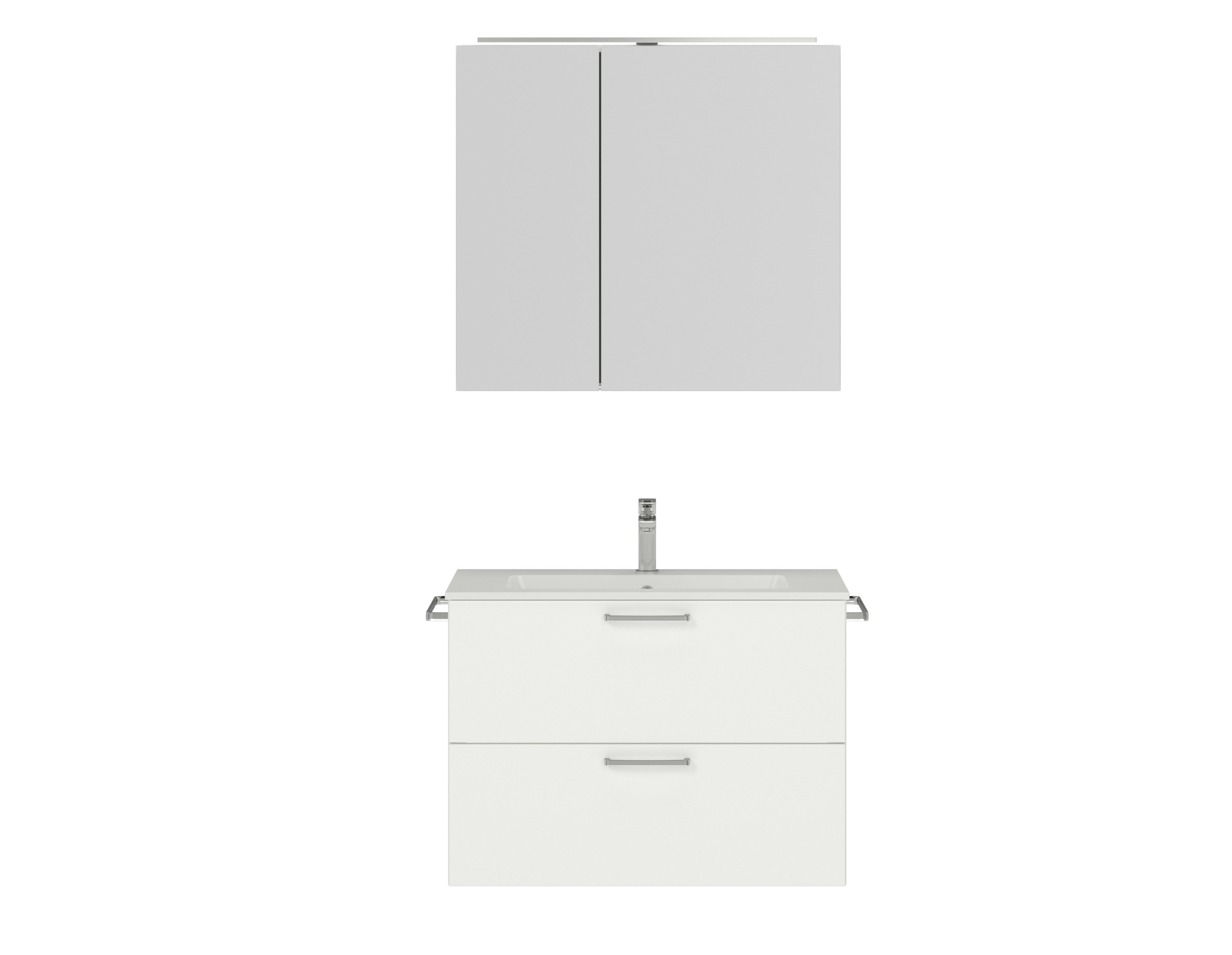 nobilia - Waschtischschrank mit Spiegelschrank inkl. LED-Beleuchtung (P10) | B: 80 cm