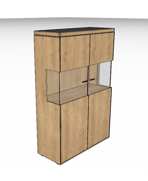 Wöstmann WM 2520 - Highboard | Type 4940 | B: 91,9 cm | Wildeiche massiv, Keramik