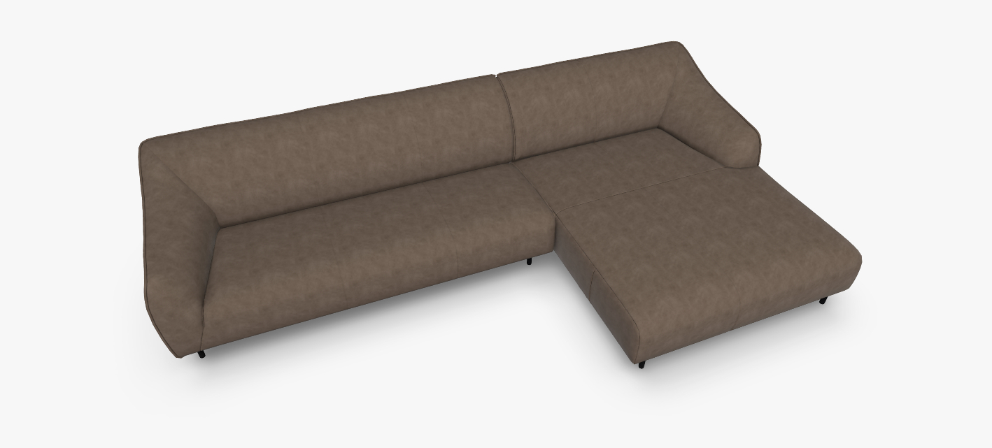 Modernes braunes Ecksofa mit schlichter Struktur, ideal für Wohnzimmer