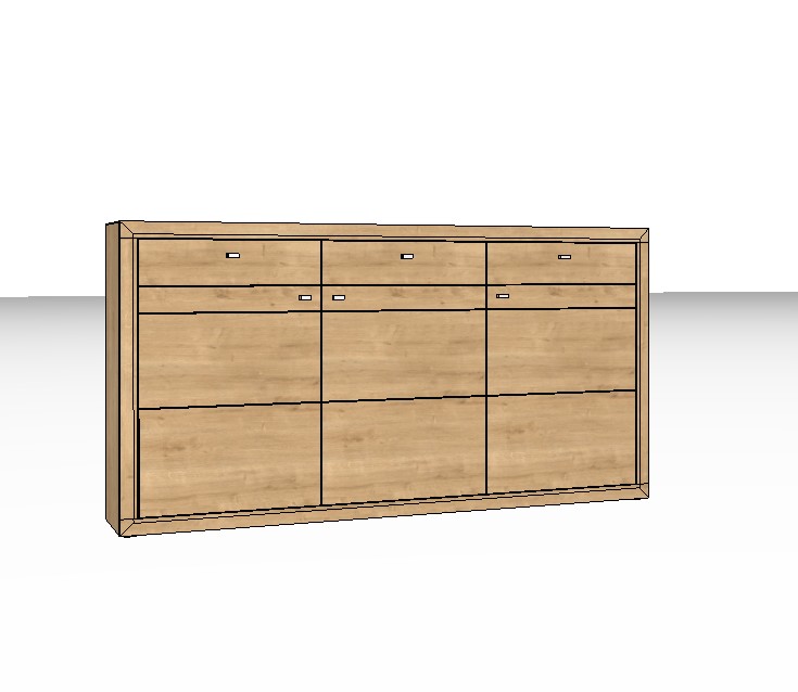 braunes Highboard vor weißem Hintergrund