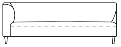 Illustration eines Sofaelements vor weißem Hintergrund freistil Rolf Benz 160