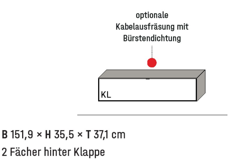 Illustration eines Hängeelements mit Bezeichnung vor weißem Hintergrund