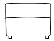 Illustration eines Sofaelements vor weißem Hintergrund freistil Rolf Benz 187