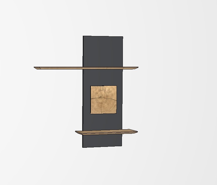 weiß braunes Hängeregal vor weißem Hintergrund