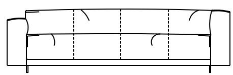 Illustration eines Sofaelements vor weißem Hintergrund freistil Rolf Benz 136