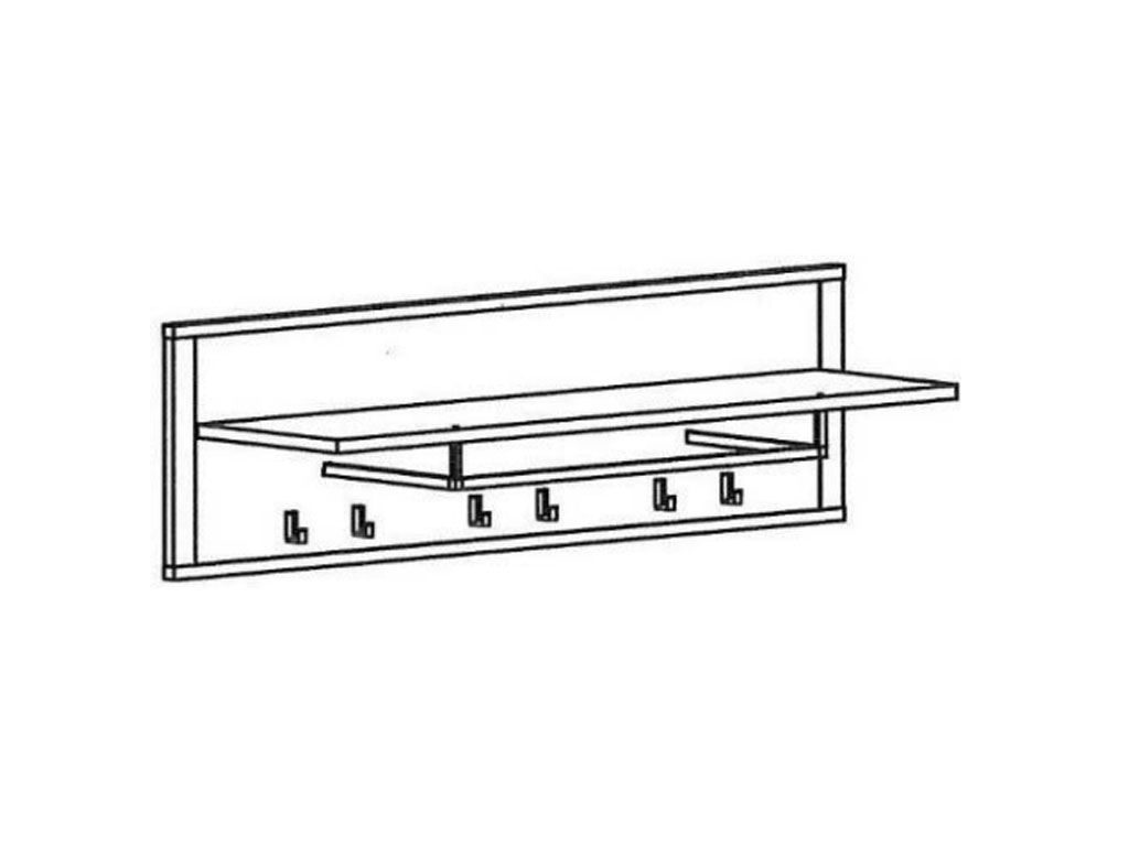 B.N.550 Bienenmühle Novum- Garderobenpaneel mit Hutboden und Garderobenstange | B 120 cm | Kernbuche oder Wildeiche furniert