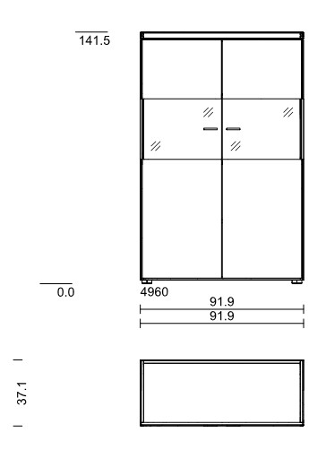 Wöstmann WM 2520 - Highboard | Type 4960 | B: 91,9 cm | Wildeiche massiv
