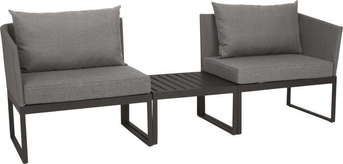 Stern. Donna | City-Lounge | anthrazit mit Bezug in silber und Auflage seidengrau
