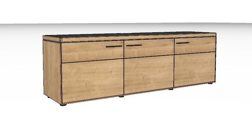 Wöstmann WM 2520 - Lowboard | Type 1852 | B: 181,9 cm | Wildeiche massiv, Keramik